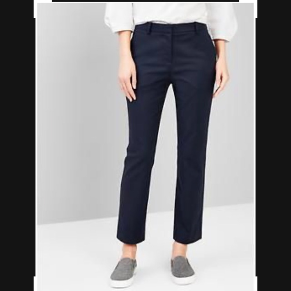 Gap Petite Tailored Crop Black Pants size 4p